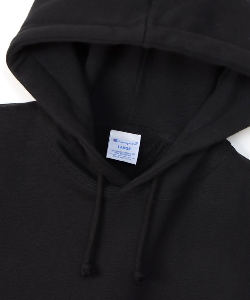 Champion（チャンピオン）の「Champion ワンポイントロゴパーカー（パーカー・メンズ・ホワイト/グリーン/オートミール/ネイビー/パープル/ブラック/杢グレー・M/L/XL）」の12枚目の写真