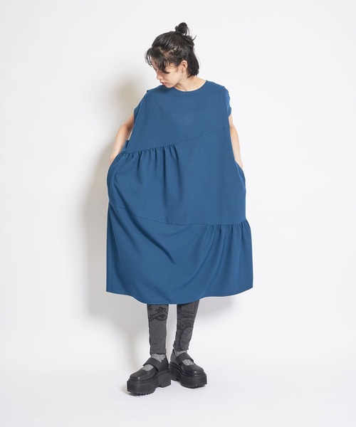 【セール】ウォームＰツイル ギャザーワンピース（ワンピース）｜gomme（ゴム）
