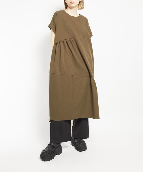 【セール】ウォームＰツイル ギャザーワンピース（ワンピース）｜gomme（ゴム）