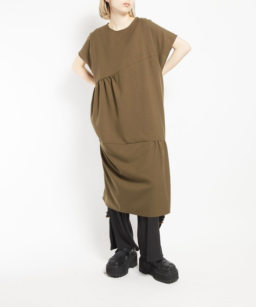 【セール】ウォームＰツイル ギャザーワンピース（ワンピース）｜gomme（ゴム）