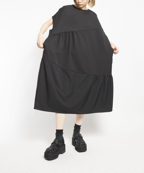 【セール】ウォームＰツイル ギャザーワンピース（ワンピース）｜gomme（ゴム）