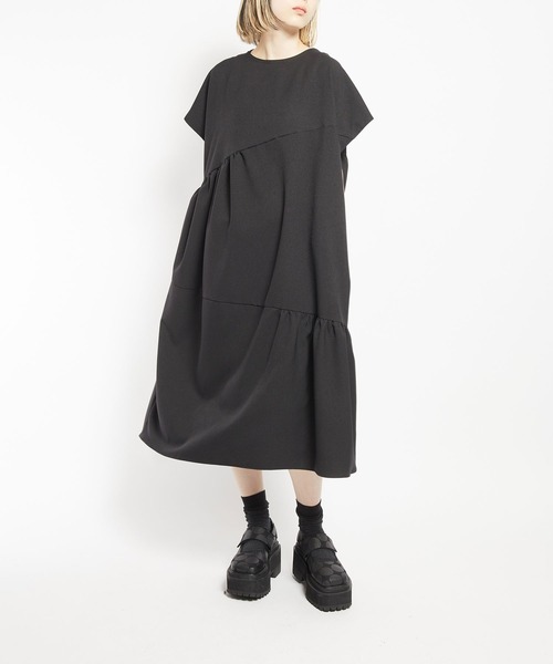 【セール】ウォームＰツイル ギャザーワンピース（ワンピース）｜gomme（ゴム）