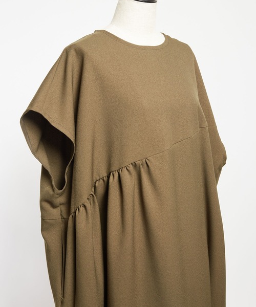 【セール】ウォームＰツイル ギャザーワンピース（ワンピース）｜gomme（ゴム）