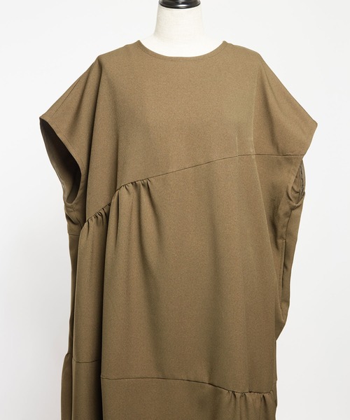 【セール】ウォームＰツイル ギャザーワンピース（ワンピース）｜gomme（ゴム）