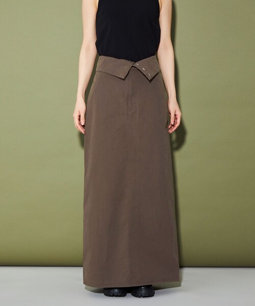 CITEN（シテン）の「＜CITEN＞ホックディテール ナロースカート（スカート・レディース・ブラウン/ブラック・S/M）」の9枚目の写真