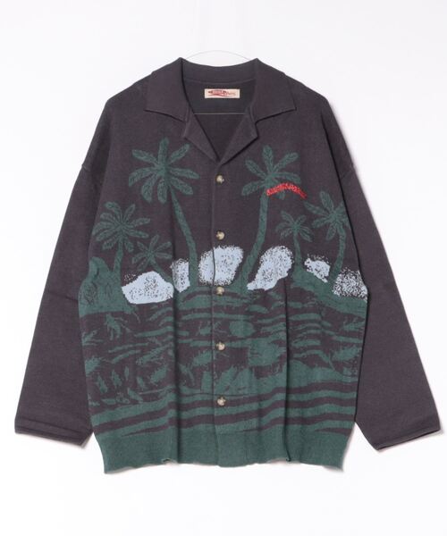 Kahiko（カヒコ）の「【Kahiko】SURF＆Palms メディナMEN'Sニットカーディガン（カーディガン/ボレロ・メンズ・ホワイト/チャコール/ネイビー/ブラウン・FREE）」の2枚目の写真