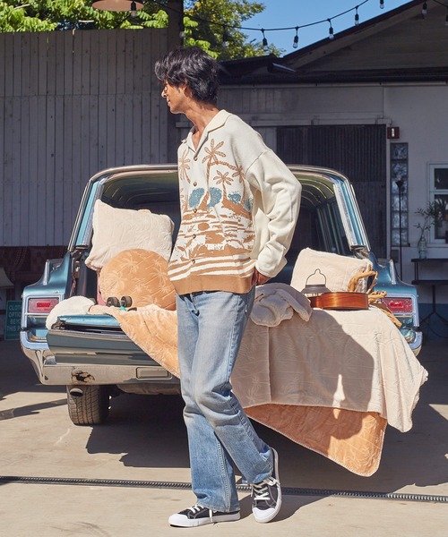 Kahiko（カヒコ）の「【Kahiko】SURF＆Palms メディナMEN'Sニットカーディガン（カーディガン/ボレロ・メンズ・ホワイト/チャコール/ネイビー/ブラウン・FREE）」の5枚目の写真