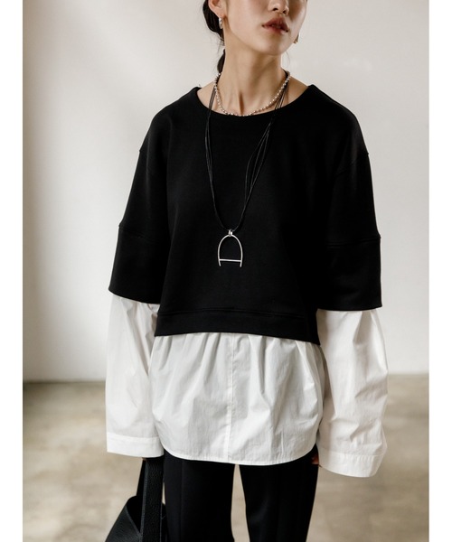 AGAWD（アガウド）の「AGAWD ドッキングトップス　★（Tシャツ/カットソー・レディース・グレー/ブラック/ホワイト・FREE）」の8枚目の写真