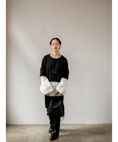 AGAWD（アガウド）の「AGAWD ドッキングトップス　★（Tシャツ/カットソー・レディース・グレー/ブラック/ホワイト・FREE）」の6枚目の写真