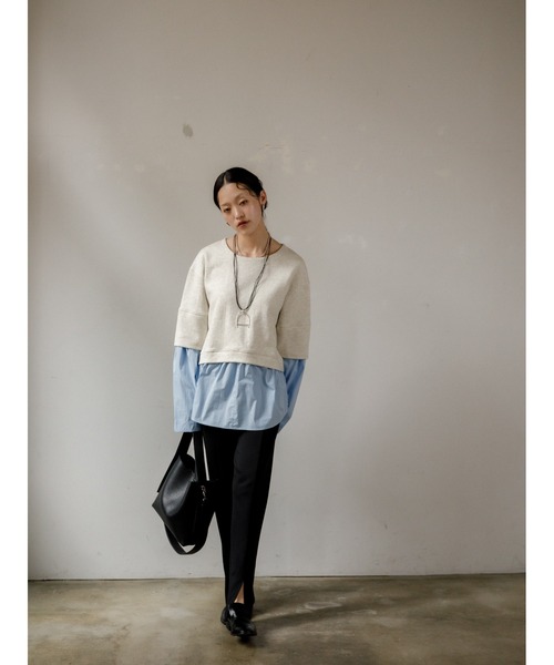 AGAWD（アガウド）の「AGAWD ドッキングトップス　★（Tシャツ/カットソー・レディース・グレー/ブラック/ホワイト・FREE）」の9枚目の写真