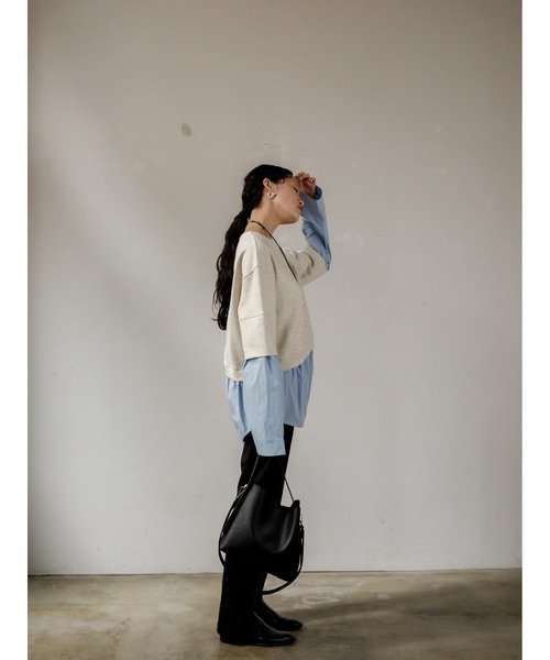 AGAWD（アガウド）の「AGAWD ドッキングトップス　★（Tシャツ/カットソー・レディース・グレー/ブラック/ホワイト・FREE）」の10枚目の写真