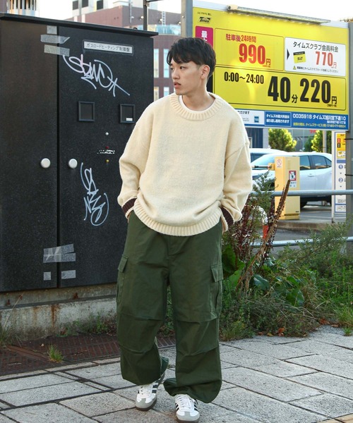 ZIP FIVE（ジップファイブ）の「【ZIP FIVE】 5G モヘアライク 2WAY カフス ルーズシルエット 長袖 クルー ニット セーター（ニット/セーター・メンズ・ブラウン/ブルー/アイボリー/ブラック・MEDIUM/LARGE）」の7枚目の写真