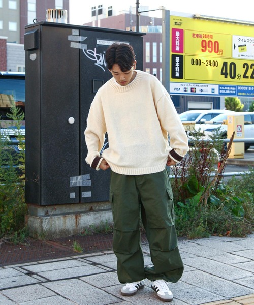 ZIP FIVE（ジップファイブ）の「【ZIP FIVE】 5G モヘアライク 2WAY カフス ルーズシルエット 長袖 クルー ニット セーター（ニット/セーター・メンズ・ブラウン/ブルー/アイボリー/ブラック・MEDIUM/LARGE）」の9枚目の写真