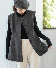 OPAQUE.CLIP | ウールライクペプラムジレ【洗濯機洗い可】(ベスト)