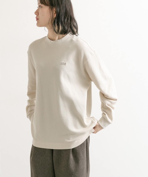 LACOSTE（ラコステ）の「『別注』LACOSTE×DOORS　thick pique mock Long-Sleeve（Tシャツ/カットソー・レディース・アイボリー/スミクロ/バーガンディー/グリーン・FREE）」の7枚目の写真
