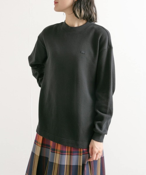 LACOSTE（ラコステ）の「『別注』LACOSTE×DOORS　thick pique mock Long-Sleeve（Tシャツ/カットソー・レディース・アイボリー/スミクロ/バーガンディー/グリーン・FREE）」の12枚目の写真
