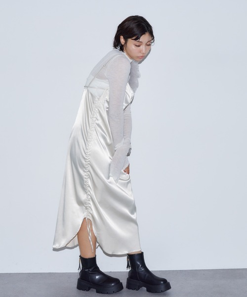 BARRETTA(バレッタ)の「サテンキャミワンピース(ワンピース・レディース・ブラック/アイボリー・FREE)」の15枚目の写真