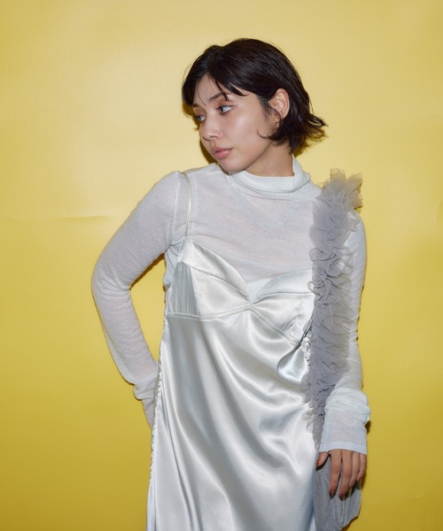 BARRETTA(バレッタ)の「サテンキャミワンピース(ワンピース・レディース・ブラック/アイボリー・FREE)」の17枚目の写真