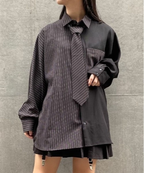 シャツ 配色ラメストライプシャツ メンズ シャツ 配色ラメストライプシャツ メンズ