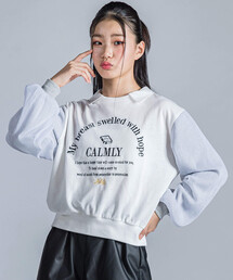 襟付き袖チュールドッキングトレーナー(130~160cm)