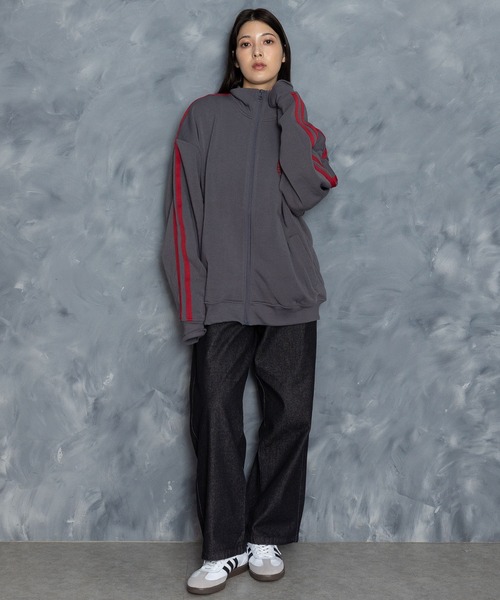 【セール】embroidery side line sweat track jacket/胸刺繍 サイドライン スウェット トラックジャケット（スウェット）｜Starting Over（スターティングオーバー）