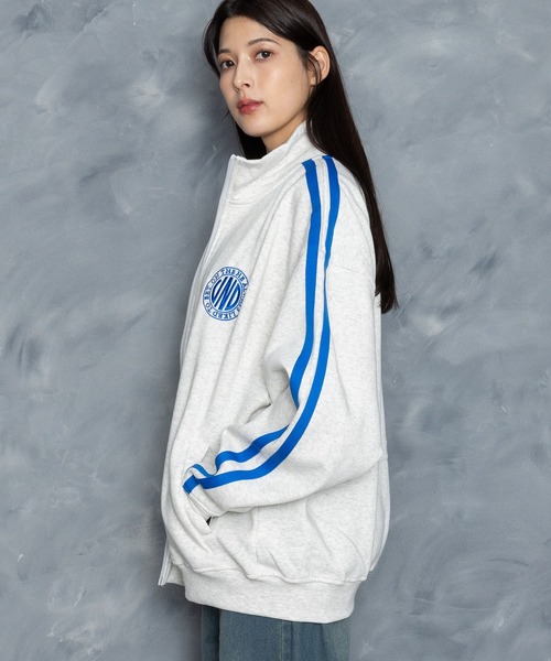 【セール】embroidery side line sweat track jacket/胸刺繍 サイドライン スウェット トラックジャケット（スウェット）｜Starting Over（スターティングオーバー）