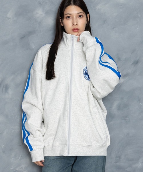 【セール】embroidery side line sweat track jacket/胸刺繍 サイドライン スウェット トラックジャケット（スウェット）｜Starting Over（スターティングオーバー）