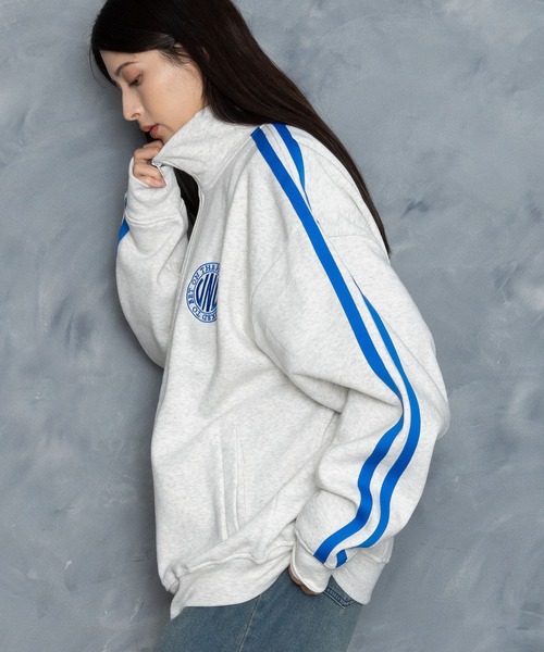 【セール】embroidery side line sweat track jacket/胸刺繍 サイドライン スウェット トラックジャケット（スウェット）｜Starting Over（スターティングオーバー）