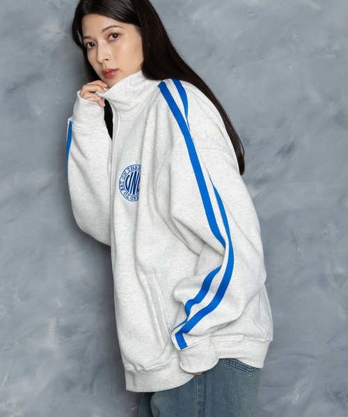 【セール】embroidery side line sweat track jacket/胸刺繍 サイドライン スウェット トラックジャケット（スウェット）｜Starting Over（スターティングオーバー）