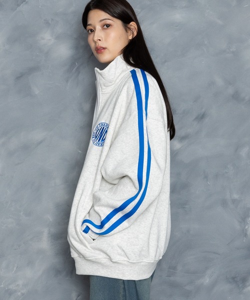 【セール】embroidery side line sweat track jacket/胸刺繍 サイドライン スウェット トラックジャケット（スウェット）｜Starting Over（スターティングオーバー）