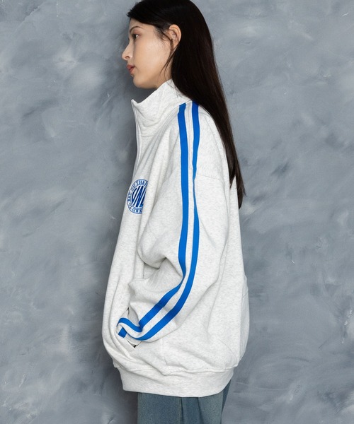 【セール】embroidery side line sweat track jacket/胸刺繍 サイドライン スウェット トラックジャケット（スウェット）｜Starting Over（スターティングオーバー）