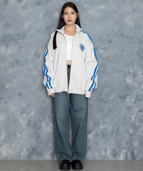 【セール】embroidery side line sweat track jacket/胸刺繍 サイドライン スウェット トラックジャケット（スウェット）｜Starting Over（スターティングオーバー）