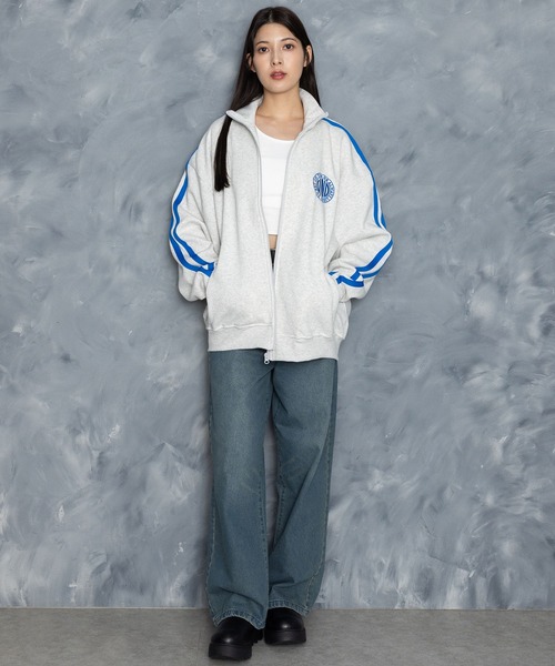 【セール】embroidery side line sweat track jacket/胸刺繍 サイドライン スウェット トラックジャケット（スウェット）｜Starting Over（スターティングオーバー）