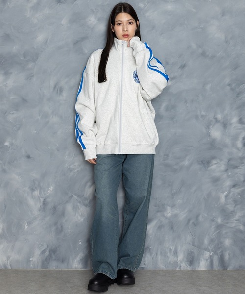 【セール】embroidery side line sweat track jacket/胸刺繍 サイドライン スウェット トラックジャケット（スウェット）｜Starting Over（スターティングオーバー）