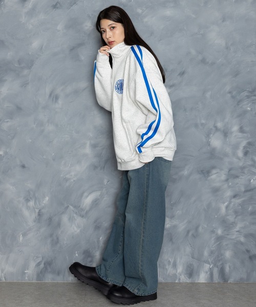 【セール】embroidery side line sweat track jacket/胸刺繍 サイドライン スウェット トラックジャケット（スウェット）｜Starting Over（スターティングオーバー）