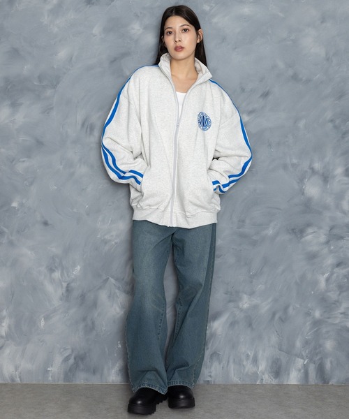 【セール】embroidery side line sweat track jacket/胸刺繍 サイドライン スウェット トラックジャケット（スウェット）｜Starting Over（スターティングオーバー）