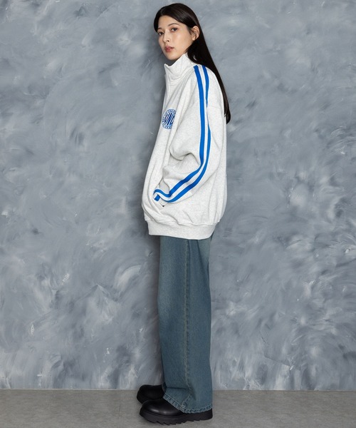 【セール】embroidery side line sweat track jacket/胸刺繍 サイドライン スウェット トラックジャケット（スウェット）｜Starting Over（スターティングオーバー）