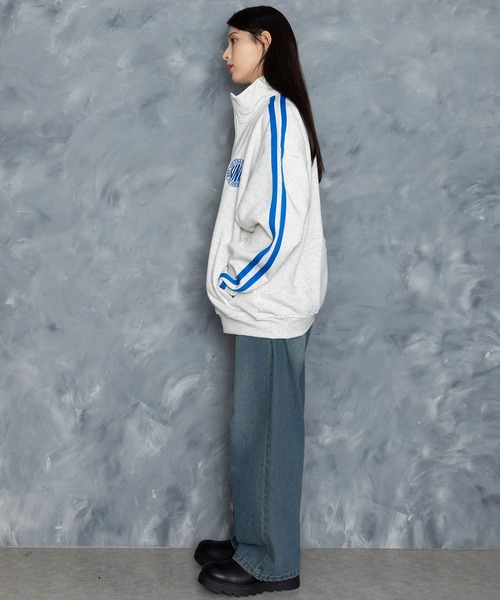 【セール】embroidery side line sweat track jacket/胸刺繍 サイドライン スウェット トラックジャケット（スウェット）｜Starting Over（スターティングオーバー）