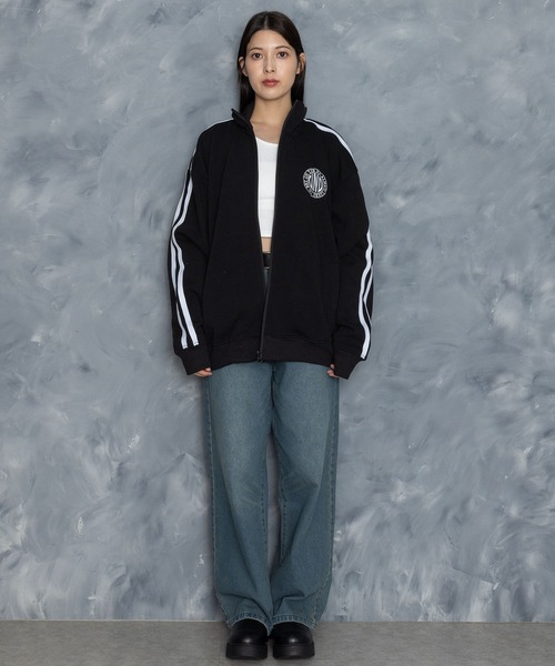 【セール】embroidery side line sweat track jacket/胸刺繍 サイドライン スウェット トラックジャケット（スウェット）｜Starting Over（スターティングオーバー）