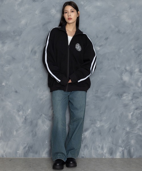 【セール】embroidery side line sweat track jacket/胸刺繍 サイドライン スウェット トラックジャケット（スウェット）｜Starting Over（スターティングオーバー）