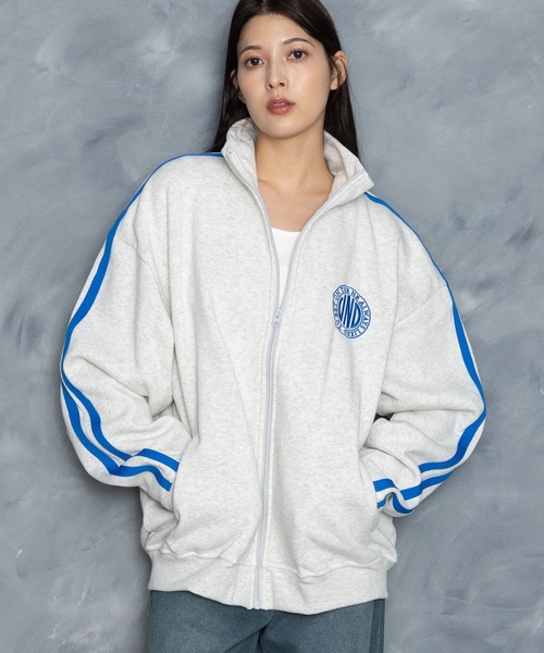 【セール】embroidery side line sweat track jacket/胸刺繍 サイドライン スウェット トラックジャケット（スウェット）｜Starting Over（スターティングオーバー）