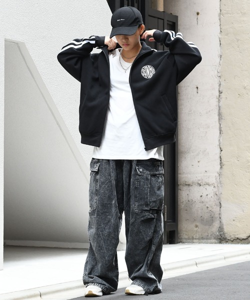 【セール】embroidery side line sweat track jacket/胸刺繍 サイドライン スウェット トラックジャケット（スウェット）｜Starting Over（スターティングオーバー）