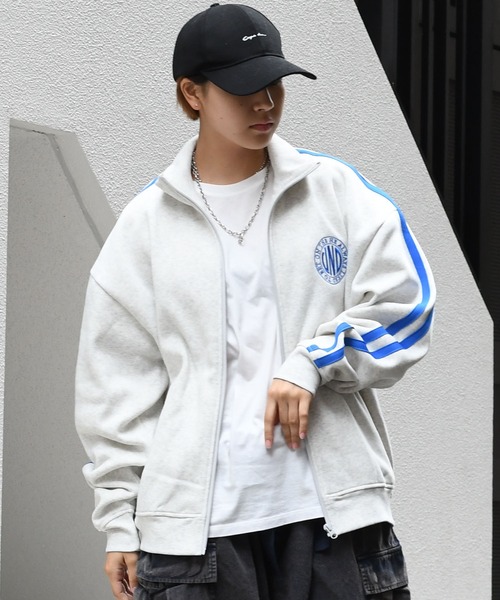 【セール】embroidery side line sweat track jacket/胸刺繍 サイドライン スウェット トラックジャケット（スウェット）｜Starting Over（スターティングオーバー）