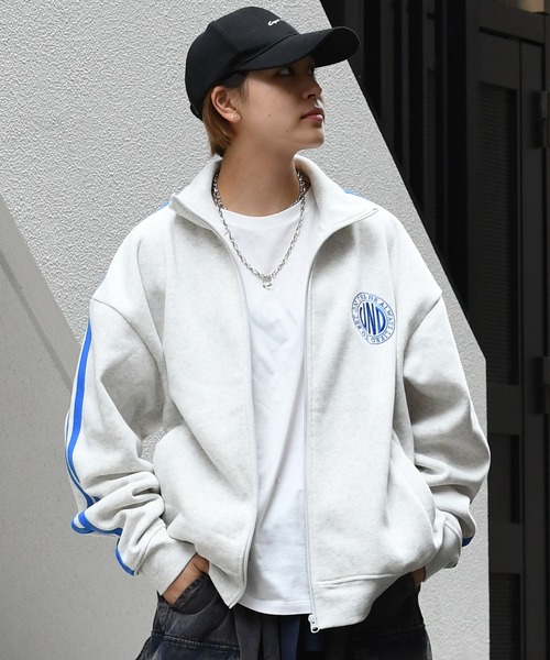 【セール】embroidery side line sweat track jacket/胸刺繍 サイドライン スウェット トラックジャケット（スウェット）｜Starting Over（スターティングオーバー）