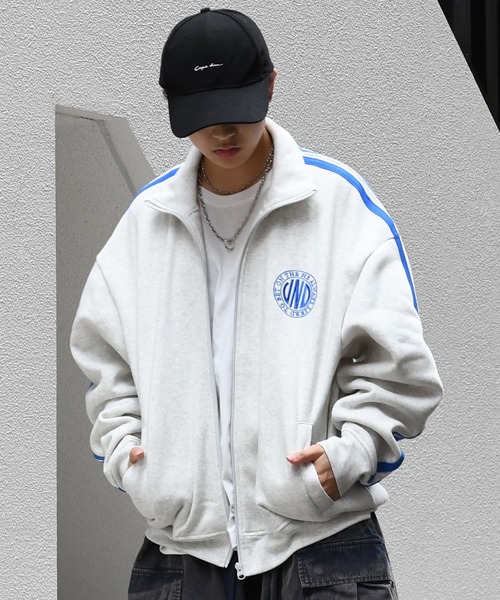 【セール】embroidery side line sweat track jacket/胸刺繍 サイドライン スウェット トラックジャケット（スウェット）｜Starting Over（スターティングオーバー）