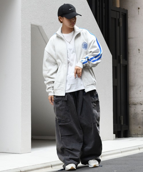 【セール】embroidery side line sweat track jacket/胸刺繍 サイドライン スウェット トラックジャケット（スウェット）｜Starting Over（スターティングオーバー）