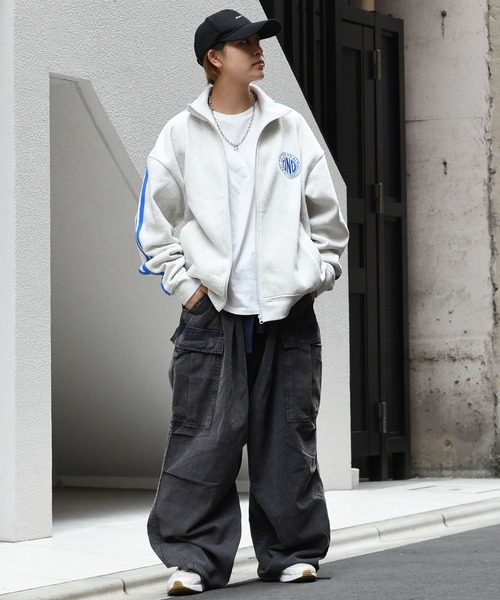 【セール】embroidery side line sweat track jacket/胸刺繍 サイドライン スウェット トラックジャケット（スウェット）｜Starting Over（スターティングオーバー）