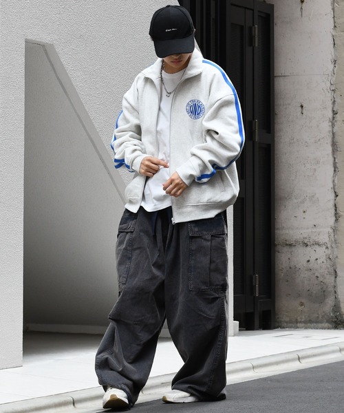 【セール】embroidery side line sweat track jacket/胸刺繍 サイドライン スウェット トラックジャケット（スウェット）｜Starting Over（スターティングオーバー）