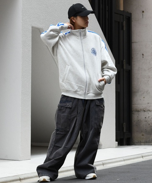 【セール】embroidery side line sweat track jacket/胸刺繍 サイドライン スウェット トラックジャケット（スウェット）｜Starting Over（スターティングオーバー）