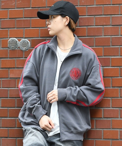 【セール】embroidery side line sweat track jacket/胸刺繍 サイドライン スウェット トラックジャケット（スウェット）｜Starting Over（スターティングオーバー）